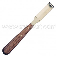Hoof Knife Wooden Handle Straight, Double Edged Large  